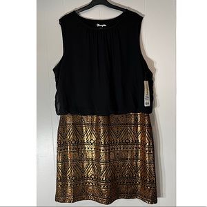 Wrangler Short Black and Gold Fitted Dress- XL